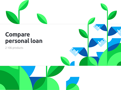 Compare personal loan bank branding compare flat graphics money pattern ui web