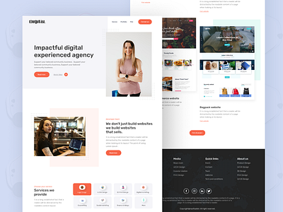 Digital service agency landing page design