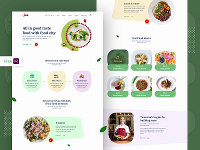 Food shop online delivery Landing page design