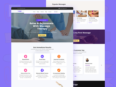 Body Message website ui- homepage - ui design