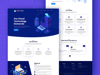 Cloud service agency website ui ux design