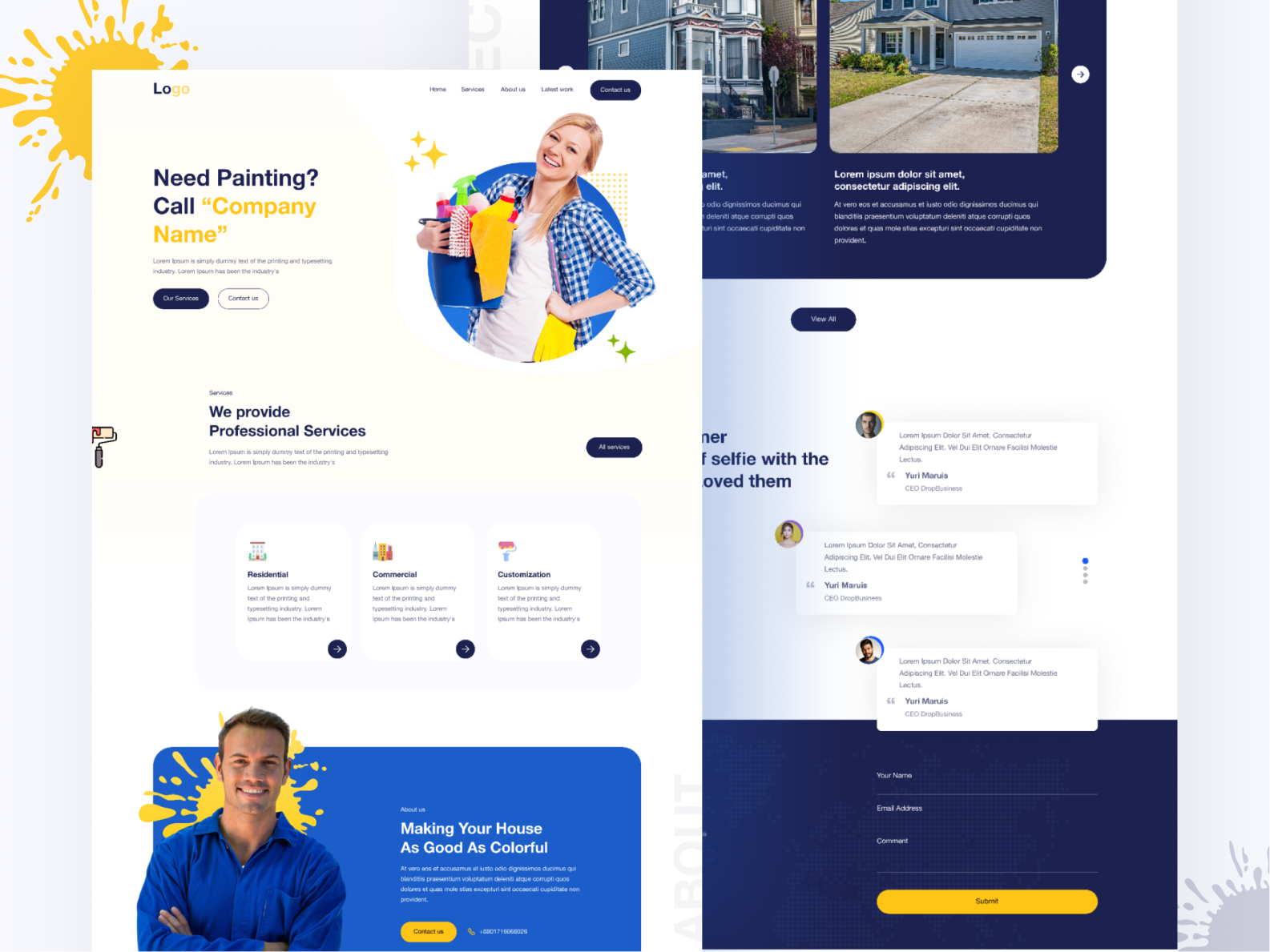 Painting website landing page ui ux design by Nasif Sabbir on Dribbble