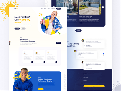 Painting website landing page ui ux design