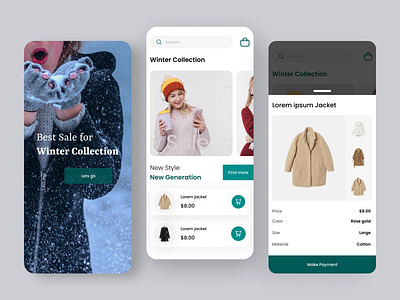 Fashion mobile app ui ux design