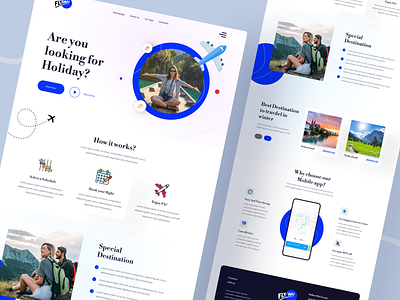 Flyaway Travel website landing page ui ux design