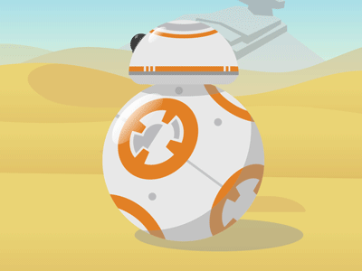 BB-8 after effects animation bb 8 cartoon desert droid illustrator loop motion robot star wars