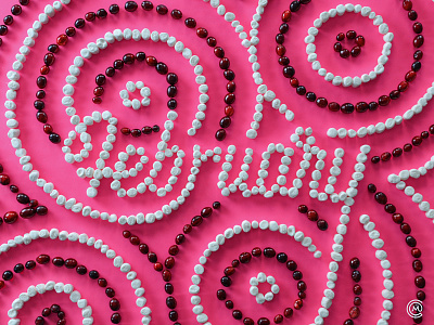 February Type design february food letters marshmallows pink type typography