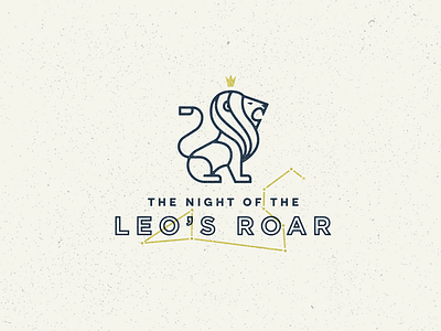 Leo's Night Out branding crown graphic icon illustration king letters lion logo mane type typography