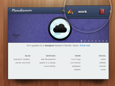 Portfolio 2011 portfolio slider menu blog wood texture ui design photoshop manu