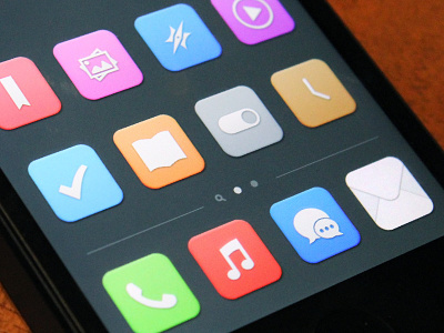 Simple iOS icons 1146 1168 06may 1337 13jun 1583 24feb14 19:15 2366 7 app bookmarks clock flat gallery icons iconset ios mail manu messages minimal music phone player project redesign safari settings simple to do todo
