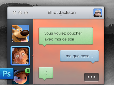 Messaging – PSD 19:45 2708 app chat design freebie interface mac manu psd senseless