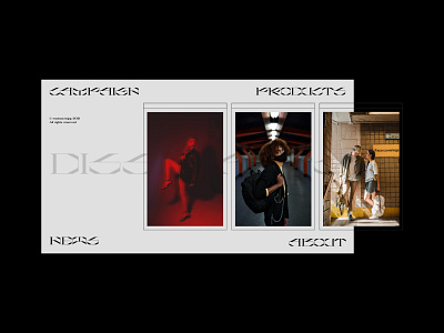 Experimental UI design - no. 3 about brutalism contact experimental landing landing page photography typography ui uidesign underground uxui webdesign works