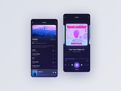 Daily UI - Music Player daily ui daily ui challenge design genre geometric gradient music music player pause play playlist ui ui design uxui