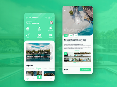 Travel app: Home screen