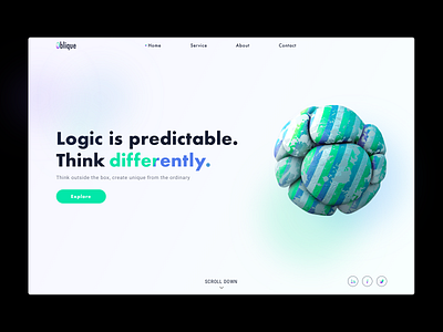 Landing Page Concept agency cinema4d color concept design explore homepage landing page ui ux web