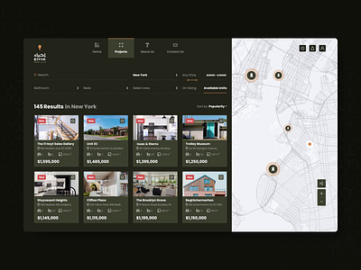 Real Estate: Searching animation booking design desktop design details interactive interface interfaces map motion motion design real estate search ui ux web website design