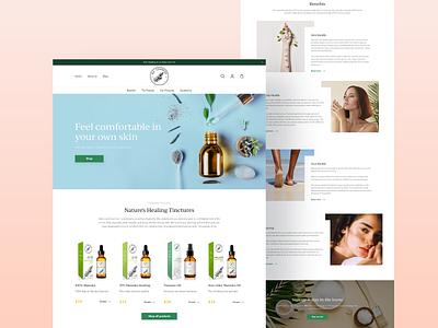 Online store of natural oils clean design desktop eccomerce graphic interface landing page magazine oil order profile shop ui ux web website design