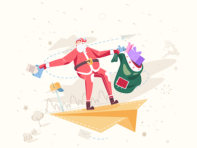 Christmas and New Year Illustrations branding characters christmas clean design gapsy graphic design illustrations merry xmas new year santa sell ui