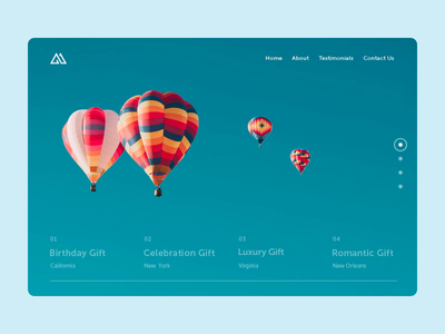 Birthday Gift Website balloon design e commerce website home interface landing motion ui ux web