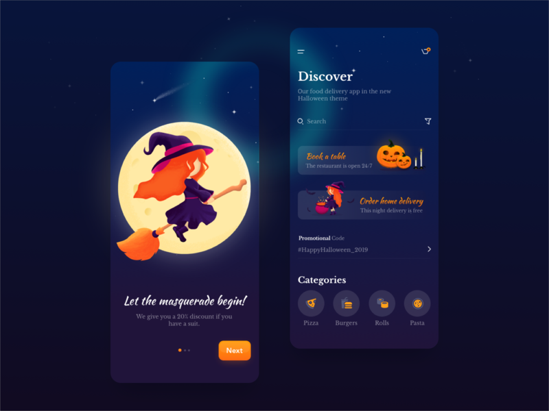 Halloween Promo Offer application design ecommerce app food halloween design interface llustration mobile app ui ux