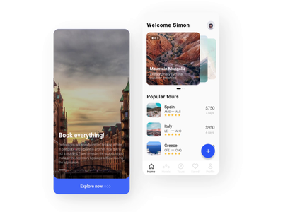 Travel App app booking design interface mobile design motion plane profile trip ui ux