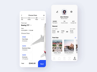 Travel App (part II) app booking interface mobile design motion profile travel trip ui ux