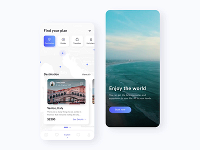 Travel World App app app design booking mobile interface motion profile sign in travel ui ux
