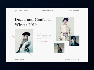 Paolo Roversi Personal Website about animation creative design design fashion graphic design homepage illustration interface luxury modern motion portfolio site slider design ui ux web