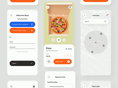 Food Delivery - Mobile App Animation animation checkout page ecommerce app food delivery app food illustration home page map mobile mobile animation motion design order tracking payment app restaurant app service app ui ui interaction ux