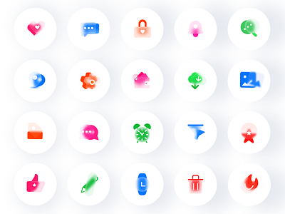 Glass Icon Set chat filter glass glass icon icon icon design icon pack icon set iconography illustrator logo love message rating search ui ux wallet watch