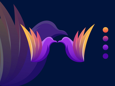 W logo concept with Bird