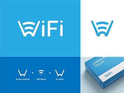 WiFi logo redesign concept app icon blue brand identity branding creative logo freebie graphic design icon logo logo design logo redesign logotype redesign concept wifi logo