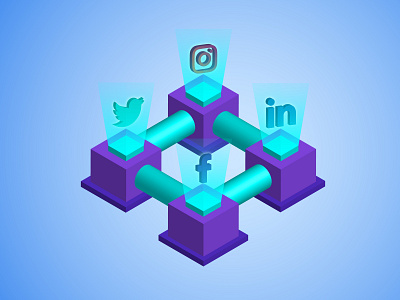 Social Media Plant Web Illustration