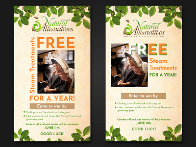 Poster design for Natural Alternatives Salon advertising banner banner design discount discount card flyer design free psd freebie graphic design green photoshop postcard poster poster design print rollup rollup banner summer summer flyer summer party
