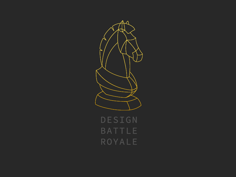 Design Battle brand iteration animated battle branding design event gif gradient horse knight line art monospace nclud