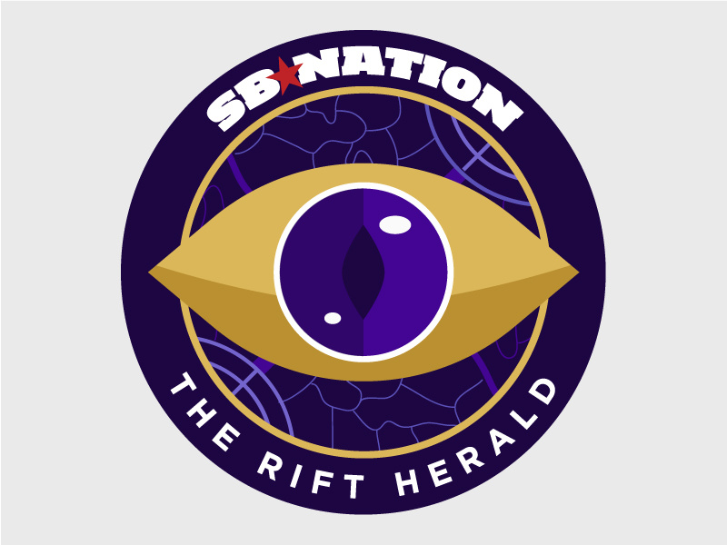 The Rift Herald Logo illustration gaming purple league of legends lol map eye logo branding