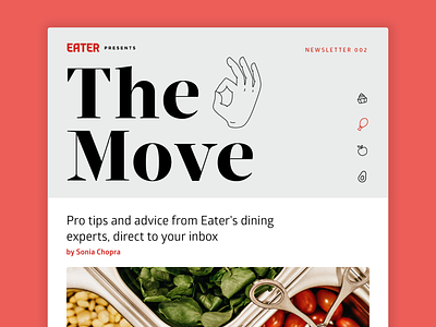 Eater newsletter branding editorial food hand iconography icons illustration line art newsletter ok ok sign typography vox media