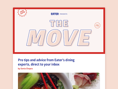 "The Move" - Stamp of Approval branding editorial food illustration layout logo newsletter stamp stamps typography vox media