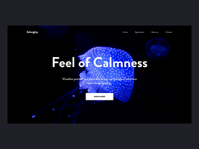 Calmighty - Promo Page animation app application calmness dark ui design interface jellyfish landing page meditation motion promo typography ui uiuxdesign ux video website