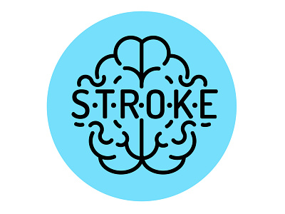 Stroke design flat illustration logo