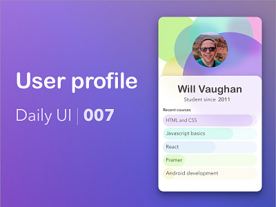 Daily UI 006 - User Profile 006 daily ui user profile