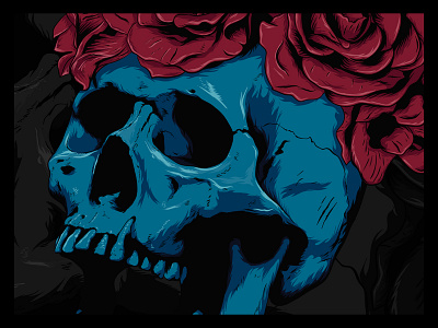 Skull & Roses illustration vector