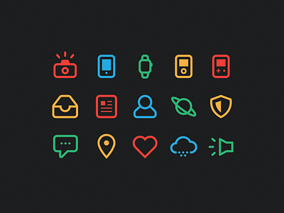 Stroke Icons blue dark gold icons red social stroke technology weather