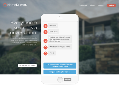 HomeSpotter Home Page desktop estate real web