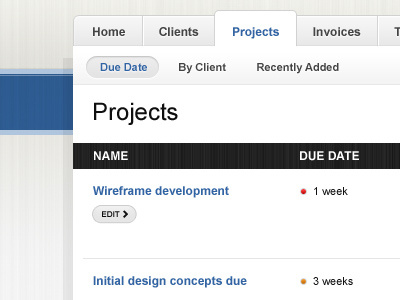 Projects app blue web