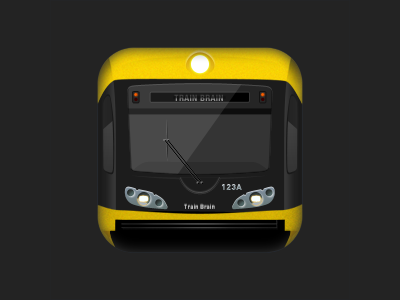 Train Brain Icon app icon ios metro navigation train transit yellow