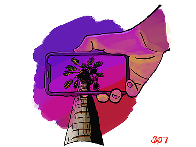 Capture illustration iphonex palm palm tree perspective sunset the100dayproject