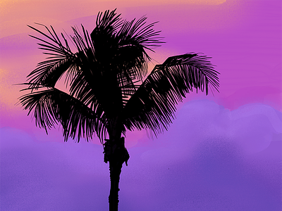 Palm Tree Silhouette dusk illustration illustrator palm tree palms procreate purple silhouette sunset the100dayproject