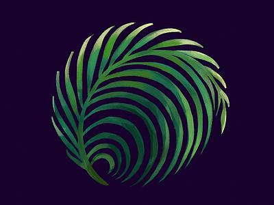 Sonic the Palm Leaf botanical circular illustration illustrator leaves palm leaf palm tree plant
