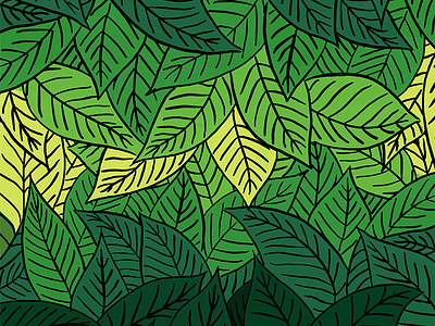 Lost in the Leaves illustration illustrator jungle leaf leaves organic palm leaf palm leaves palm tree plant procreate